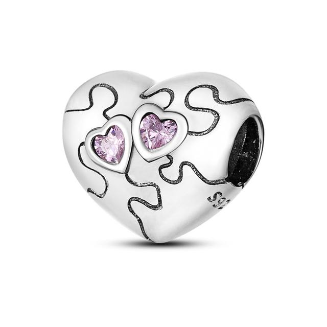 925 Sterling Silver Heart Paw Animal Clear Snowflake Sparkling Crown Pumpkin Charm Bead Fit Original Fashion Bracelet