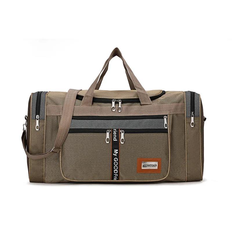

Practical Waxed Canvas Leather Men Travel Bag Hand Luggage Carry On Large Tote Vintage Duffle Weekend Big Overnight хакі
