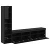 LED TV Wall Unit 4 Pcs Black Oak Effect Wood Based Material