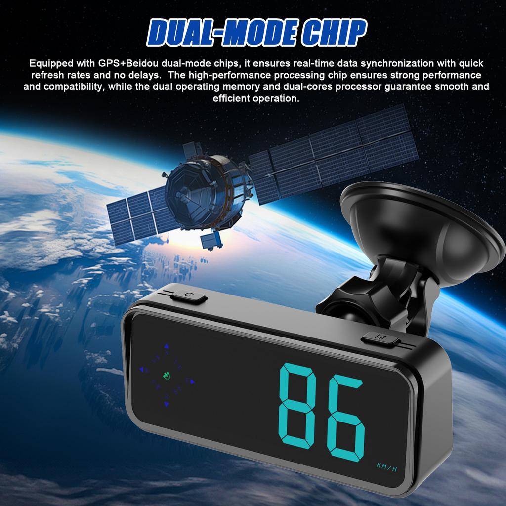 Auto Headup Display GPS Digital Tachometer KMH MPH umschaltbar mit bunter LED-Anzeige, Digital