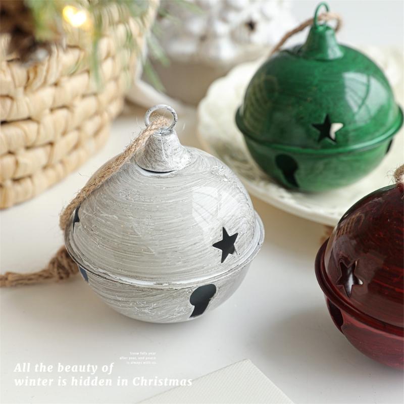 Bell Ornament for Christmas Tree Display Metal Bell Shape Pendant with Cutout Detail for Tree Doorway Wall Hanging Indoor Use