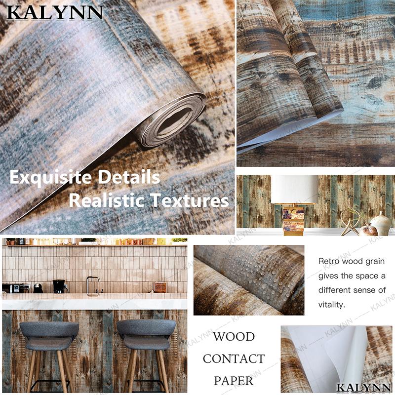 Peel and Stick Wallpaper Wood Plank Faux Wood Contact Paper Removable Self-Adhesive Vintage Wall Covering Prepasted Decorative