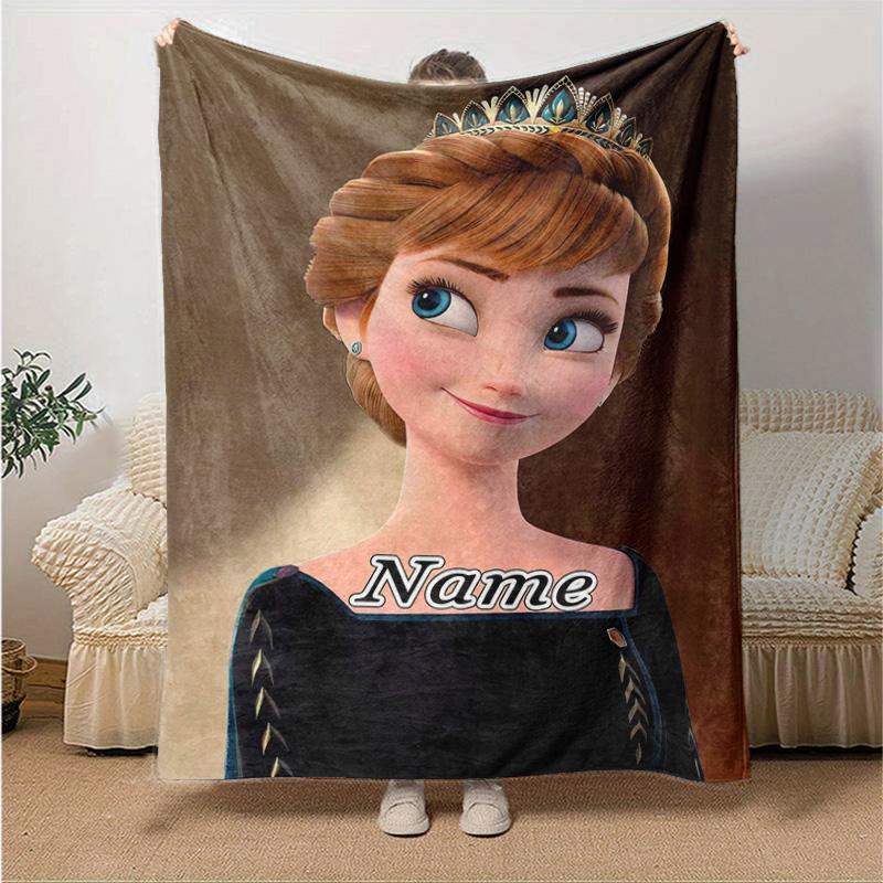 Custom 1pc Elsa's Frozen Fantasy Blanket, Soft And Comfortable Blanket, Casual Warm, Camping Travel Blanket, Birthday Gift Q91064