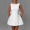 Women's Summer Pearl Bow A-Line Fashion Slim Dress