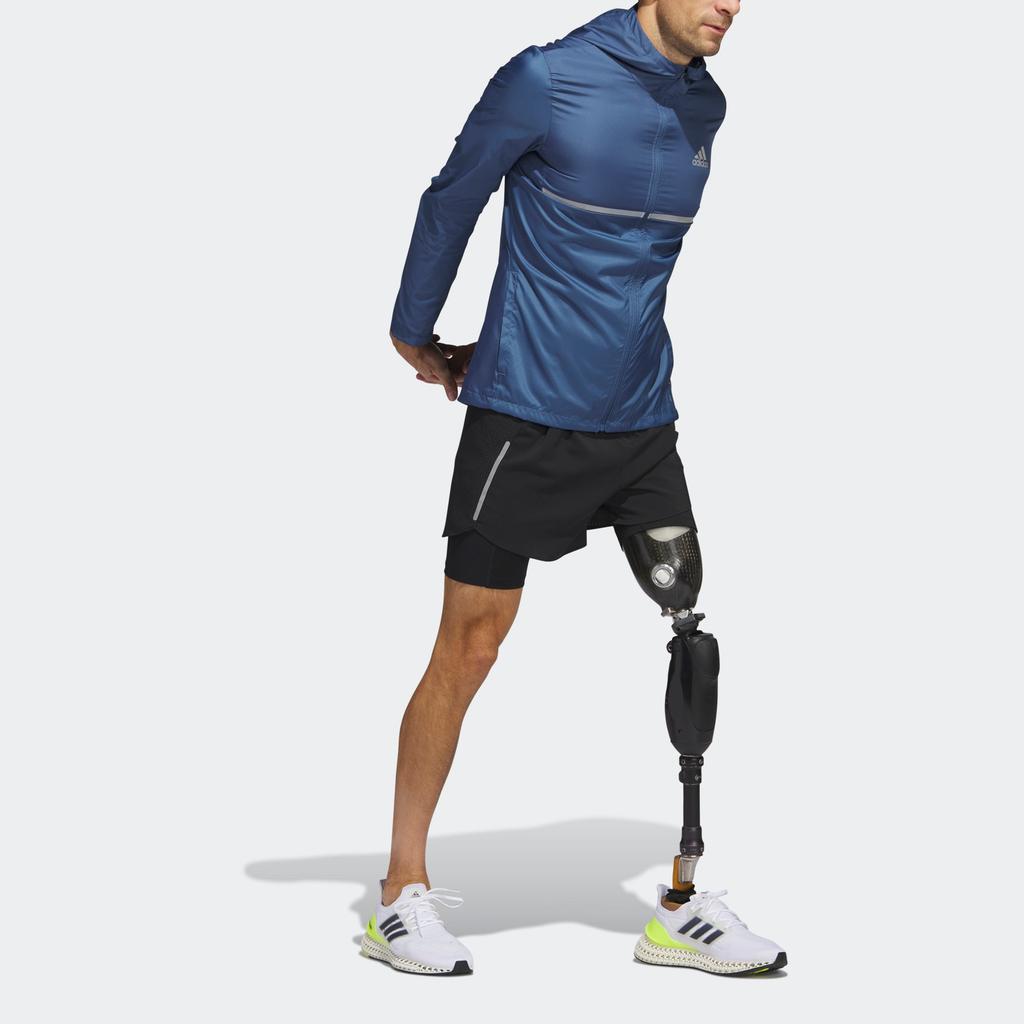 Adidas Own The Run Jacket Logo Reflective Stripes Running Hooded Jacket Men Jackets Miracle-Blue-Grey HL3960