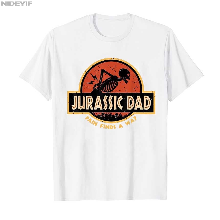 Jurassic Dad Lustiges Skelett T-Shirt Baumwolle2026 Tour Sommer Hohe Qualität Herren Damen Übergroß Familien-Passendes T-Shirt Mode Oberteile