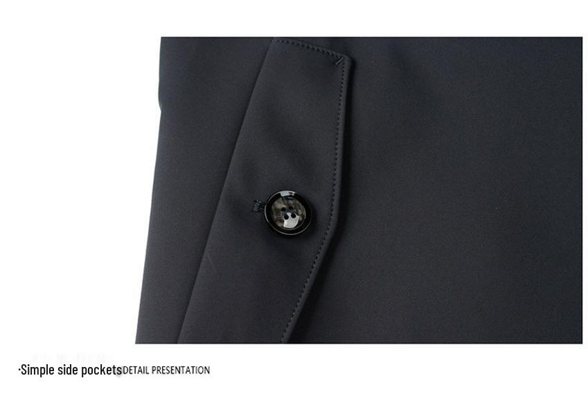 2025 Spring/Autumn High-End Casual Windbreaker: Light Business Lapel Jacket with Patch Pockets for Youth & Middle-Aged Men