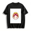 Cute Pink-haired Cartoon Boy Print T-shirt Unisex Casual Daily Commute Top Soft Comfortable Tee Pure Cotton T-shirt