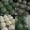 12Pcs Vintage Green Christmas Ball Ornaments 8Cm Retro Christmas Tree Baubles for Home Indoor Decor DIY Holiday Crafts Supplies