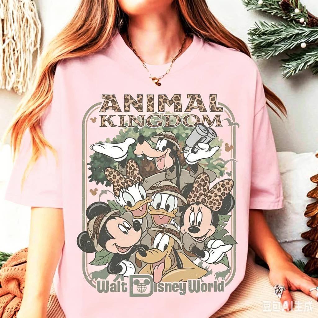2026 Mickey And Friends Animal Kingdom Adventure Mode Tshirt Lets Go Wild Togetherunisex Unisex Families Children