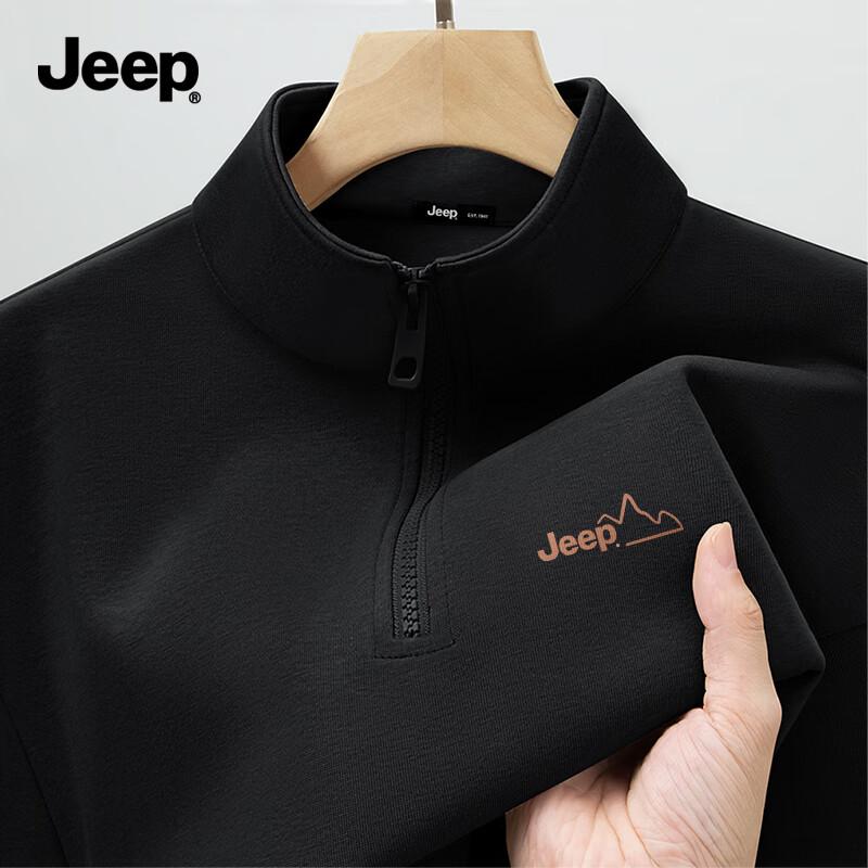 JEEP Men s Half-Zip Stand-Collar Sweatshirt L