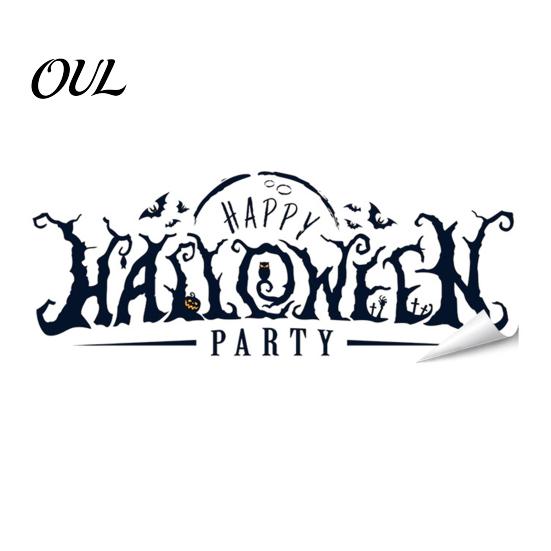 Festive Party Supplies for Halloween Castle Pet Static Cling Window Stickers, Spooky Bat Pumpkin Easy Peel Stick Wall Art Floral Glass Decals,