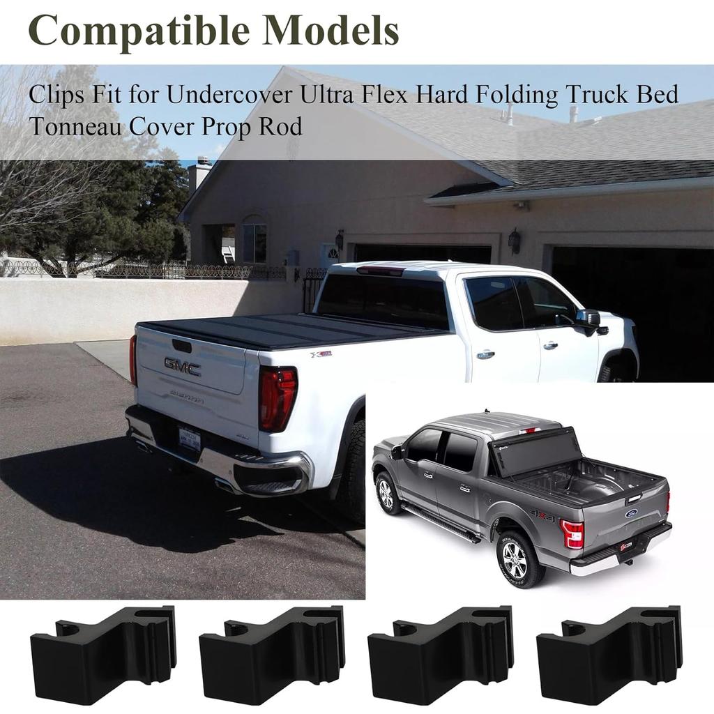 4 Pcs Prop Rod Clips Set Fit for Undercover Tonneau Prop Rod, Truck Bed Cover Clips for Undercover Ultra Flex Hard Folding Truck Bed Tonneau Cover
