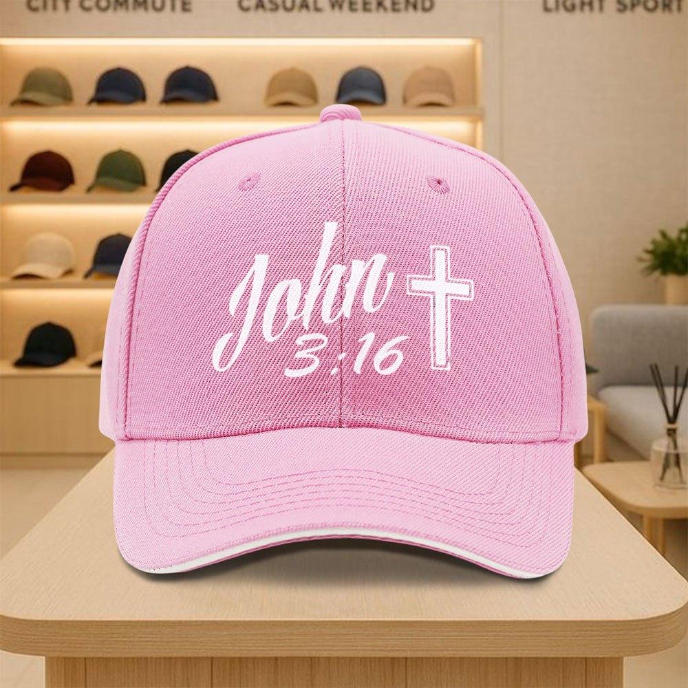 John 316 Cross Baseball Cap Unisex Polyester Casual Snapback Hat Adult Outdoor Sports Cap