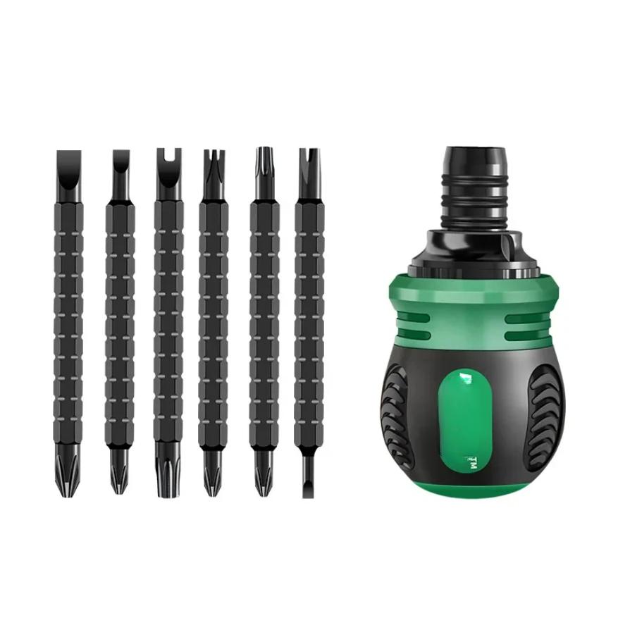 Hochwertiges Ratschenschraubendreher-Set mit multifunktionalen verstellbaren Innen-Kreuzschlitz-, Dreikant-, Torx-Schraubendrehern