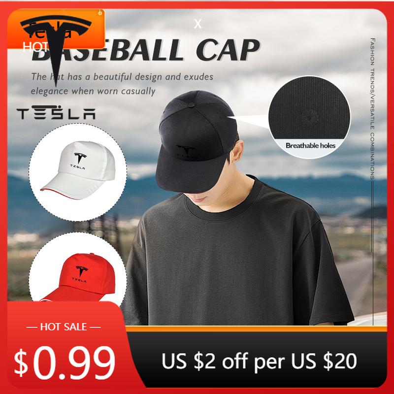 Car Sticker Tesla Car Summer Women Men Baseball Cap Adjustable Snapback Sunhat For Tesla Model Y 3 S X Roadster Bonina
