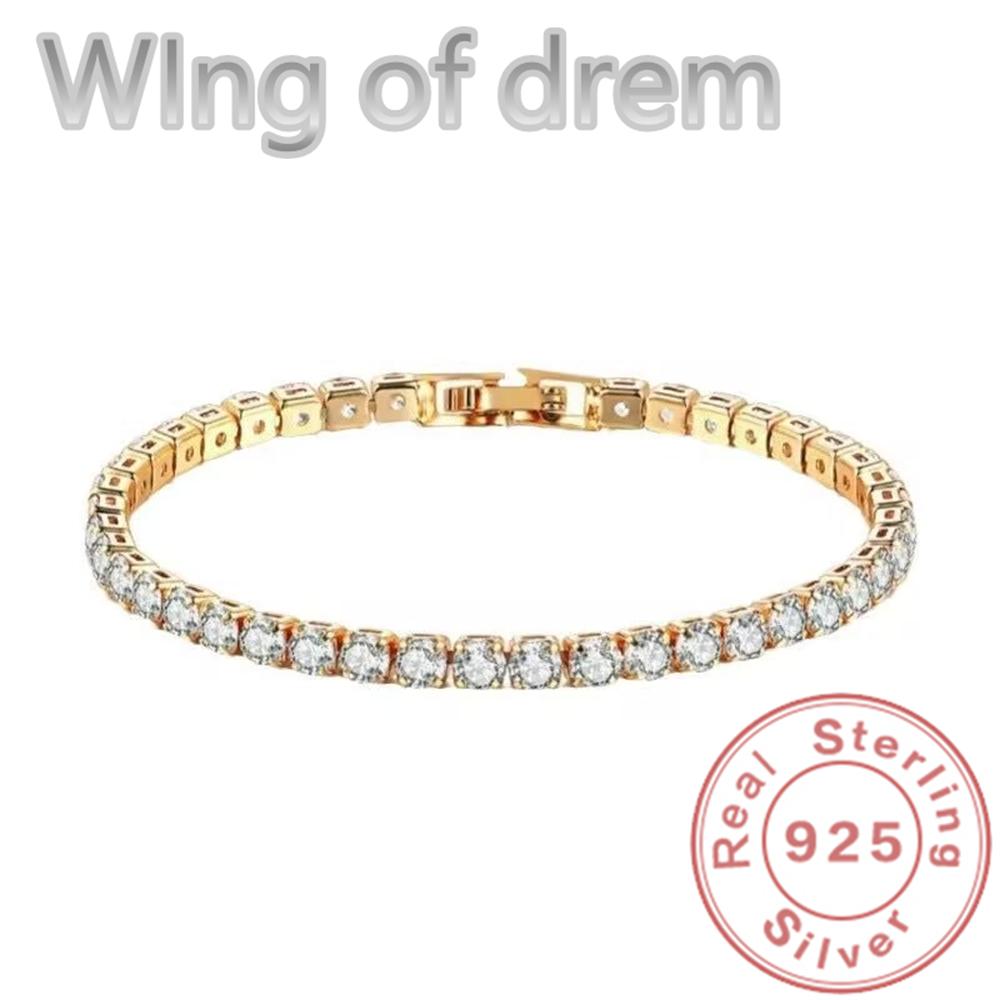 

Dazzling 925 Silver Tennis Bracelet Rose Gold Shining Cubic Zirconia Bracelet Wedding Jewelry Gift 16cm серебряный