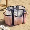 Handliche Strandtasche Große Kapazität Reise Badeanzug Aufbewahrungs-Organizer Tragbare Tote Tasche Schwimm-Netz Tasche für den Urlaub Neue Sporttasche