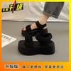 With skirt super fire platform sandals women's summer wear 2025 new high-end French temperament versatile muffin shoes