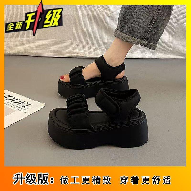 With skirt super fire platform sandals women's summer wear 2025 new high-end French temperament versatile muffin shoes