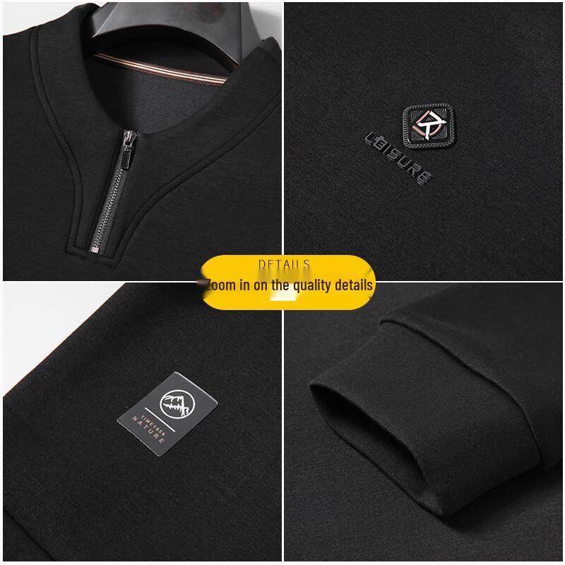 Men's Plus Size Casual Half-Zip Pullover Sweatshirt