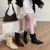 European and American Style Pointed Head Versatile and Thin Piled Temperament High Heel Short Boots