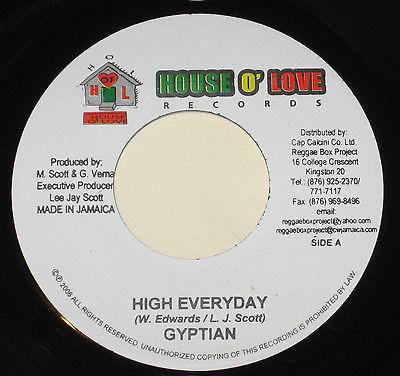 

7-дюймовая пластинка GYPTIAN / SMOKE - High Everyday / Song For The Poor NONE House O Love R 2006 Ямайка Регги, Ска и Даб Б/У