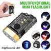 Multifunction Dimming Flashlight Multifunctional Keychain Led Waterproof Usb Rechargeable Flashlights With Magnet Clip On Pocket