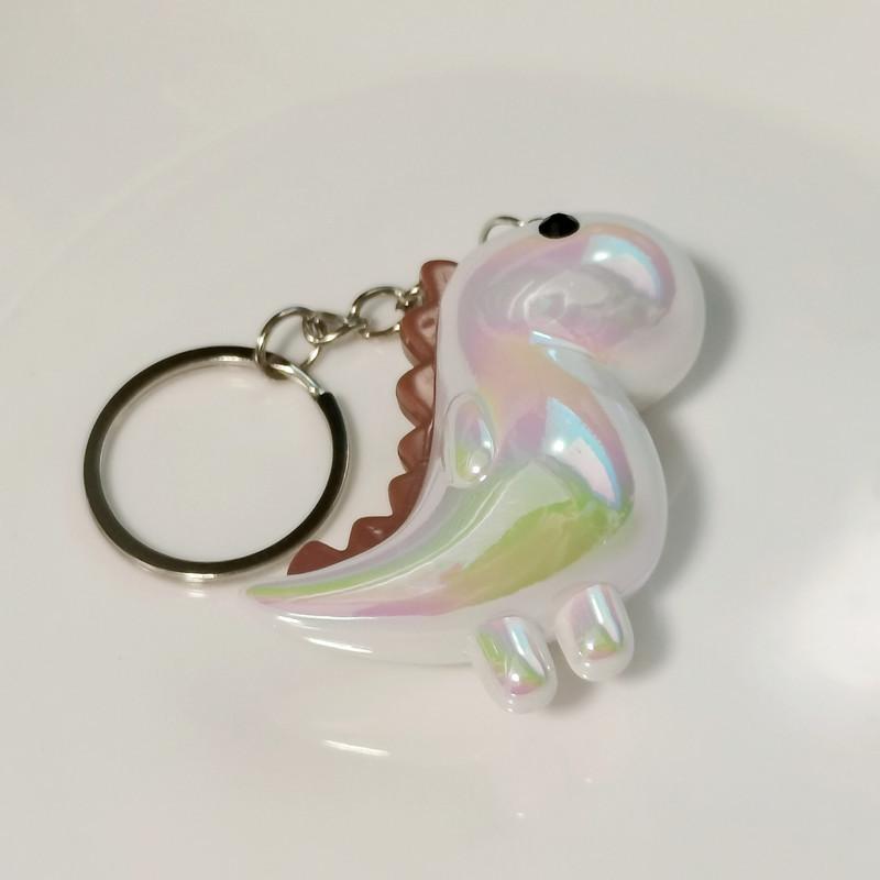 

Cute Sweet Smooth and Shiny Cartoon Dinosaur Key Rings for Women Charm Fashion Doll Bag Key Chain Accessories Friendship Gift