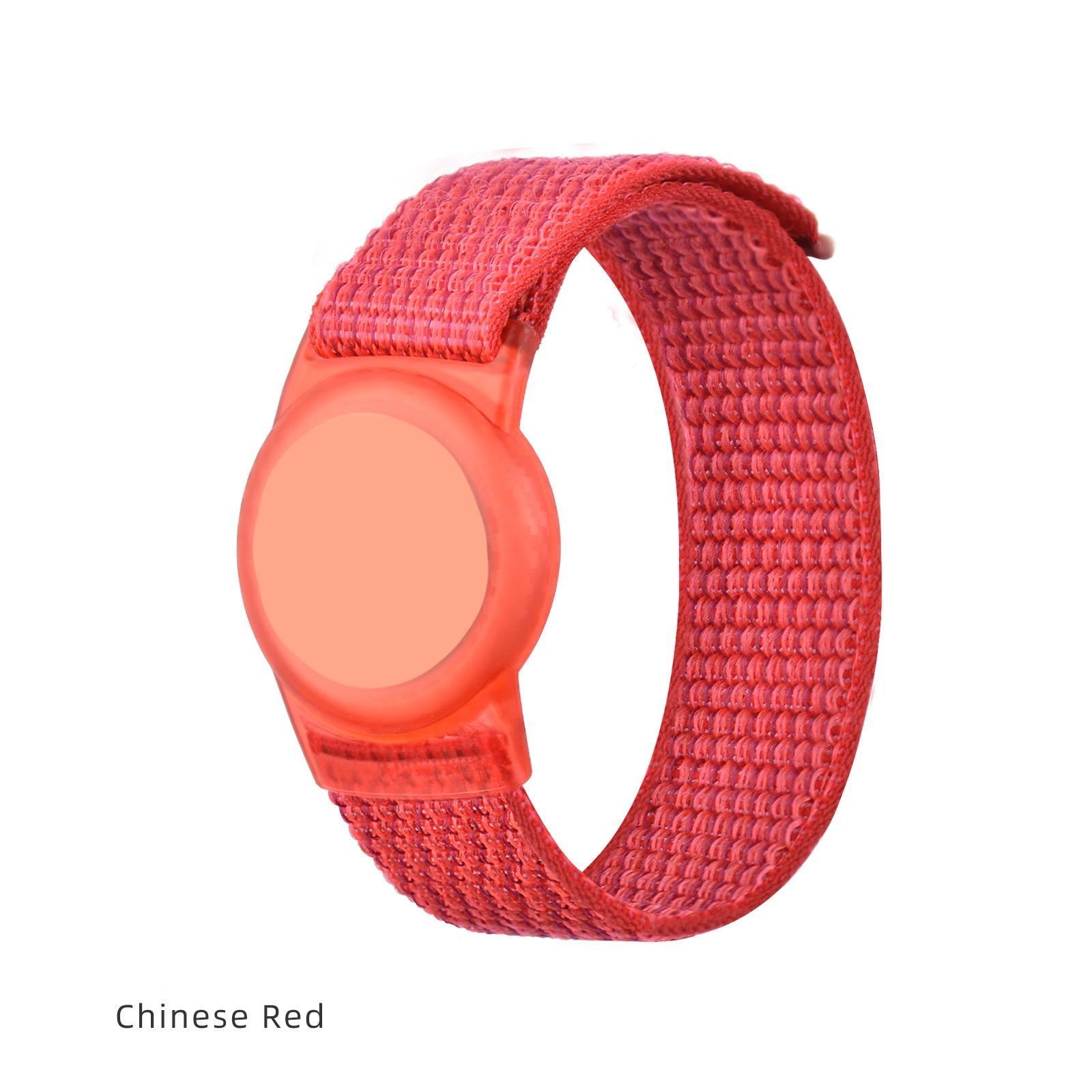 Silicone Case + Nylon Strap for Airtag Holder for Kids Collar Protective Locator Case Cover for Airtag Case Wrist Band for Apple Airtag&Opp Bag