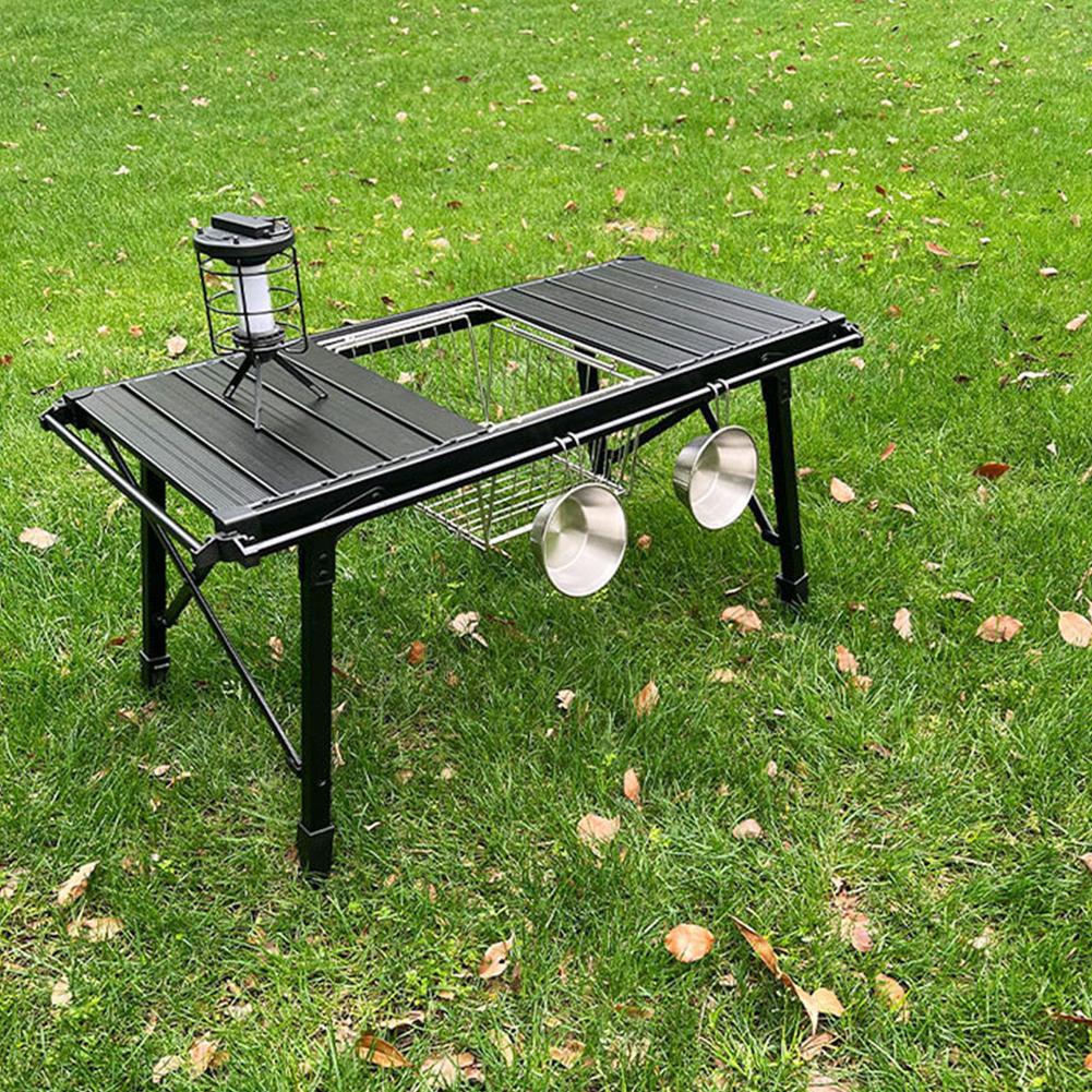 IGT Camping Drain Basket Camping Folding Storage Basket Pots Bowls Plates Holder Basket for IGT Desktop Side Expansion Rack