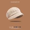 Beret Suede Versatile Internet Celebrity Japanese Temperament Painter Hat Big Head Circumference Retro Octagonal Hat