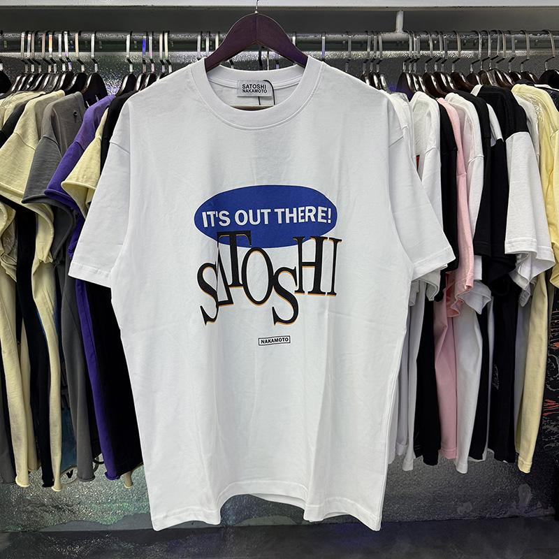 Streetwear Grafiken Print Klassische Buchstaben Logo Satoshi Nakamoto T-Shirt Unisex Unisex Unisex Oversized Baumwolle T-Shirt Mit Etiketten