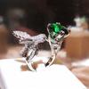 Colored Treasure Girl Ring Simulation St. Maria L Green Grandmother Hummingbird Ring
