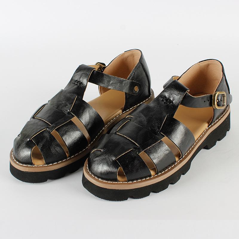 

Сандалии Baotou из воловьей кожи в стиле ретро 40 чёрный