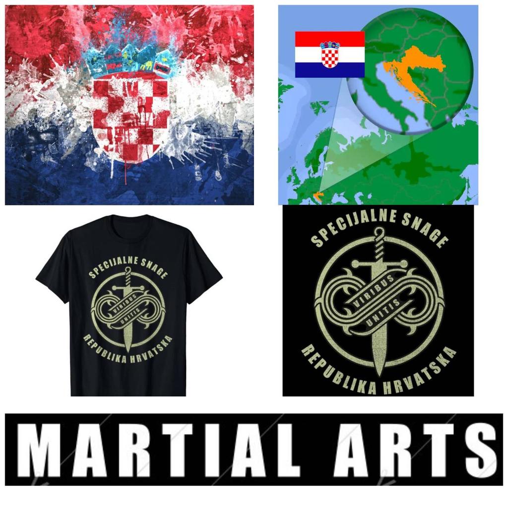 Croatia Croatian Special Army Soldier Patriot MMA Kick Boxing UFC Muay Thai T-Shirt Retro Vintage 3D Print Men Women Unisex Short Sleeve Round Neck