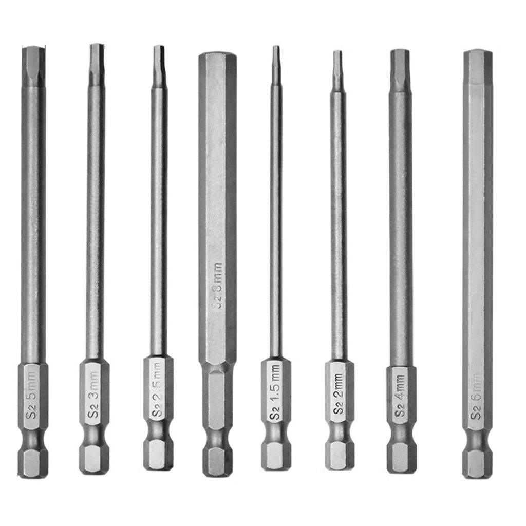 100mm Length Screwdriver Drill Bit Set Screw Driver Bit Hex Magnetic 1/4"