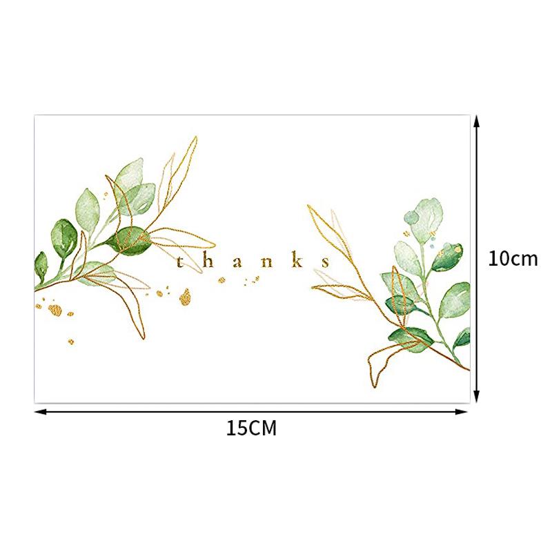 Green Plant 4x6 Inch Thank You Greeting Card for Gift Packaging & Bouquet Decoration