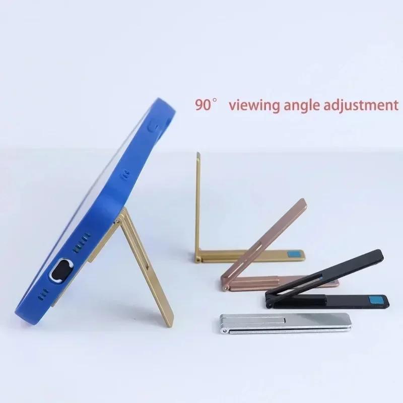 Suport magnetic pliabil pentru telefon, suport de birou din aliaj metalic, suport leneș, mini suport spate, suport universal pentru telefon, suport pentru Kickstand