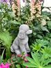 Elegant white poodle concrete mating figure