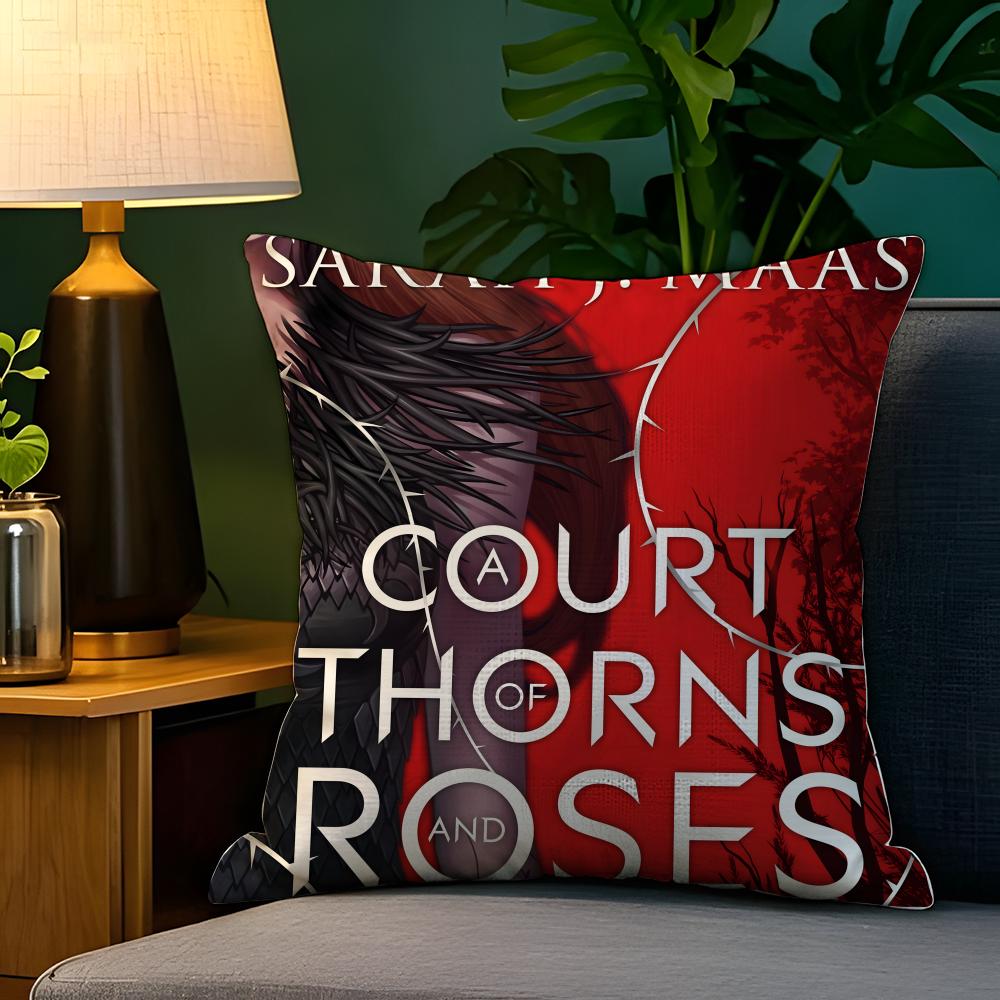 Fantasy Novel AA Court of Thorns and Roses Pillow Case Natural Linen Pillow Case DoubleSided Decor Sofa Pillowcase Home Decor