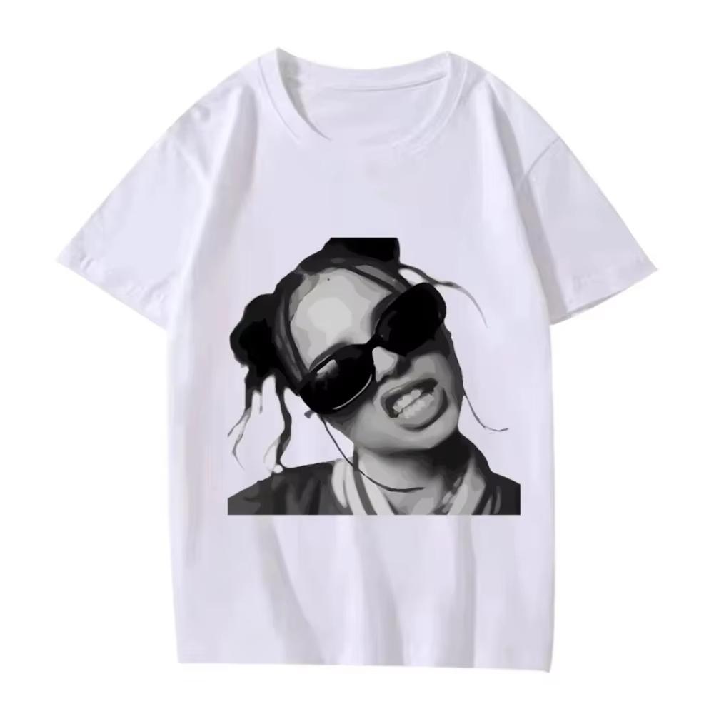 Summer Print Unisex Tops Nina Chuba Monochrome Attitude Bad Girl Essential T Shirts Unisex Unisex Oversized Male Cotton Short Sleeve