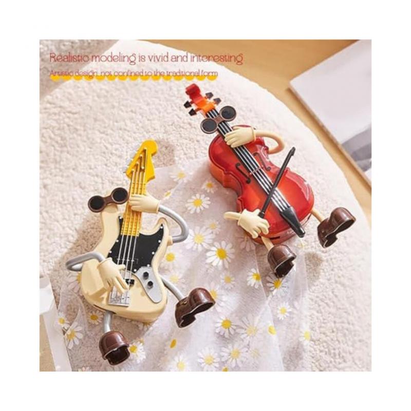 Spieluhren für MäDchen, MäDchen-SchmuckkäStchen, Spieluhren, Spieluhr mit Automatischer Swing-Gitarre und Violine, Dekoratives Ornament für Den