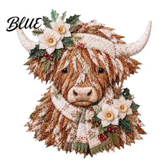 Adult Fabric Art Adults Beginner-Friendly Layered DIY Cow 3D Project Highland Kit for Textured Wall