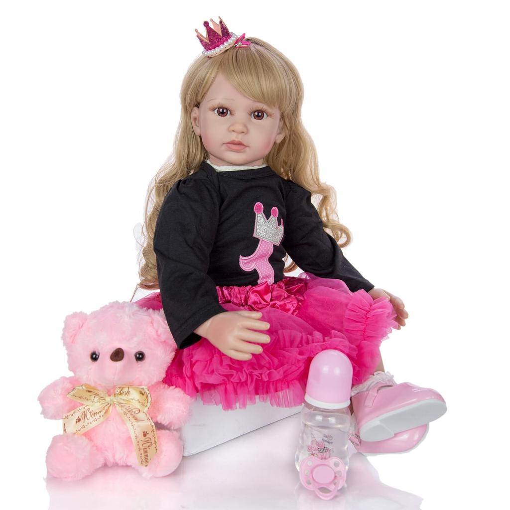 60 cm Silikon Reborn Babydukke Leker 24 Tommer Levende Prinsessedukker Babyer Klutkropp KEIUMI Jente Bursdagsgave Kle opp Leke Bonecas