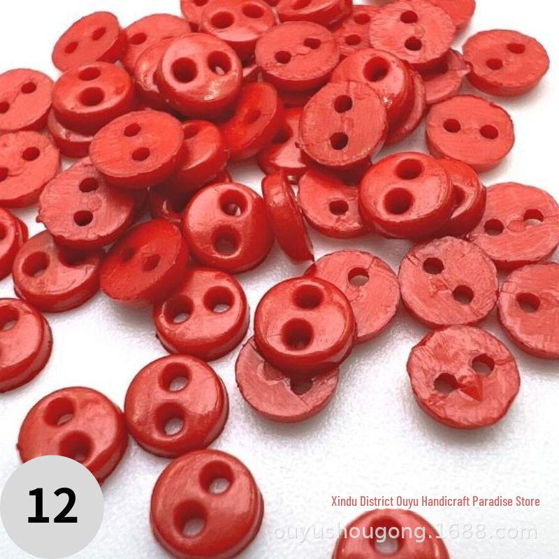 4mm Dual-Eye Plastic Buckle with Edge Button for DIY Felt Doll Accessory