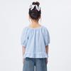 Girls' Plaid Ruffle Hem Puff Sleeve Shirt