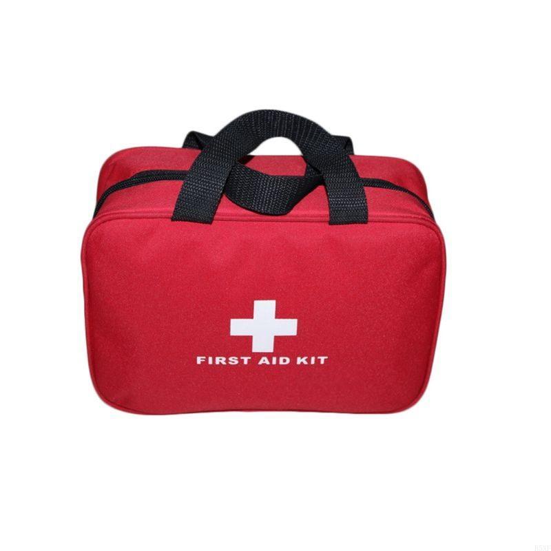 2025 New Red First Aid Bag Empty Travel Rescue First Responder Bag Pocket
