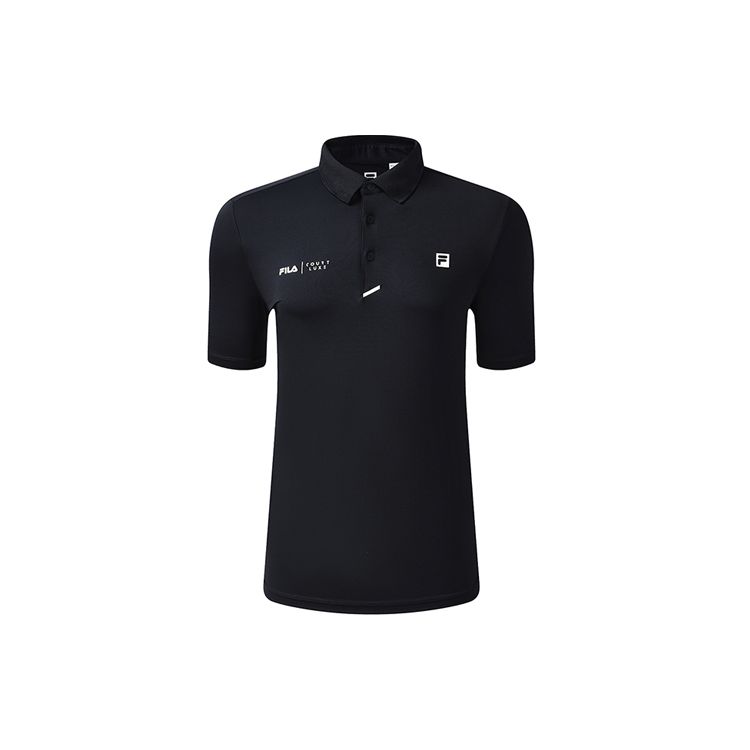 FILA Athletics SS22 Sports Leisure Logo Knitted Short Sleeve Polo Shirt Men polo shirts Dark-Blue A11M233107FNV S