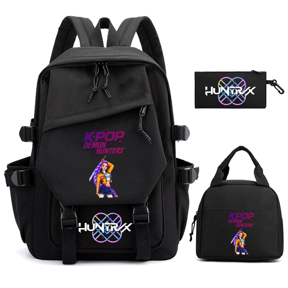 3Pcs/set Cartoon Kpop Demon Hunters Printed Backpack for Teenger Children Student Large Capacity Schoolbag Girl Gift Women Travel Bag Mochila